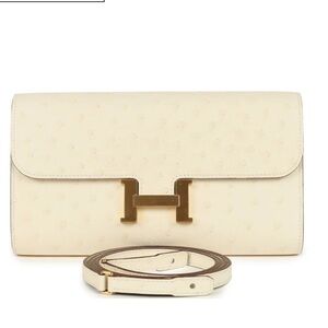 Hermès Constance Wallet To Go Nata Ostrich Gold Hardware